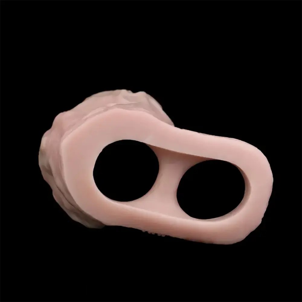 Flesh silicone ribbed mini dildo, photo 7
