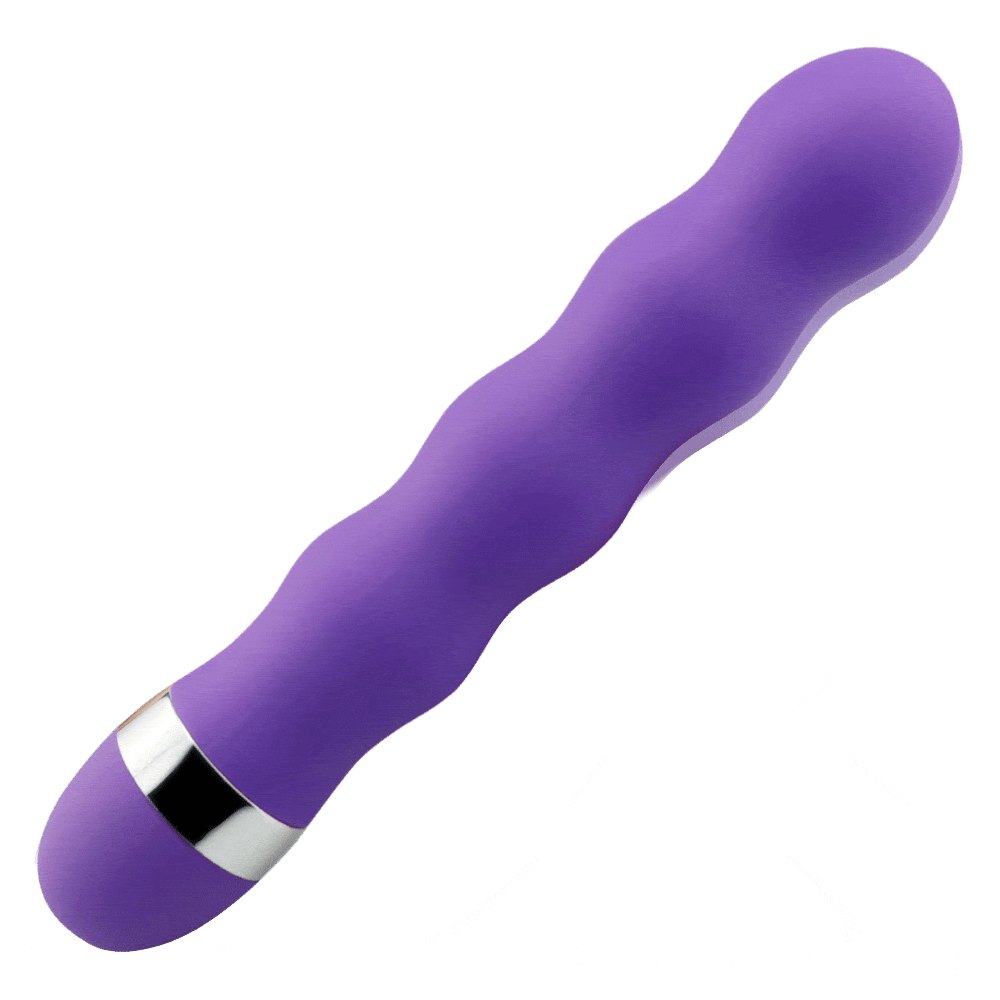 Purple ribbed silicone g-spot anal vibrator