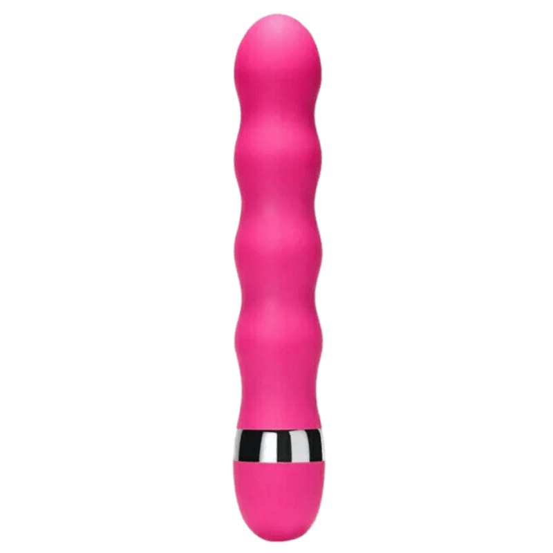 Rose Red ribbed silicone g-spot anal vibrator