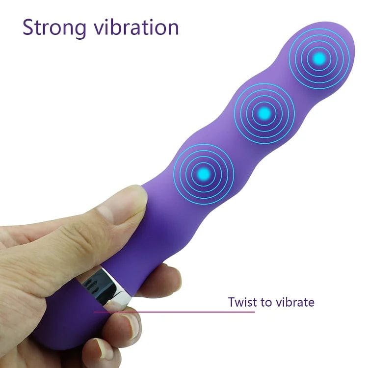 Ribbed silicone g-spot anal vibrator, photo 2