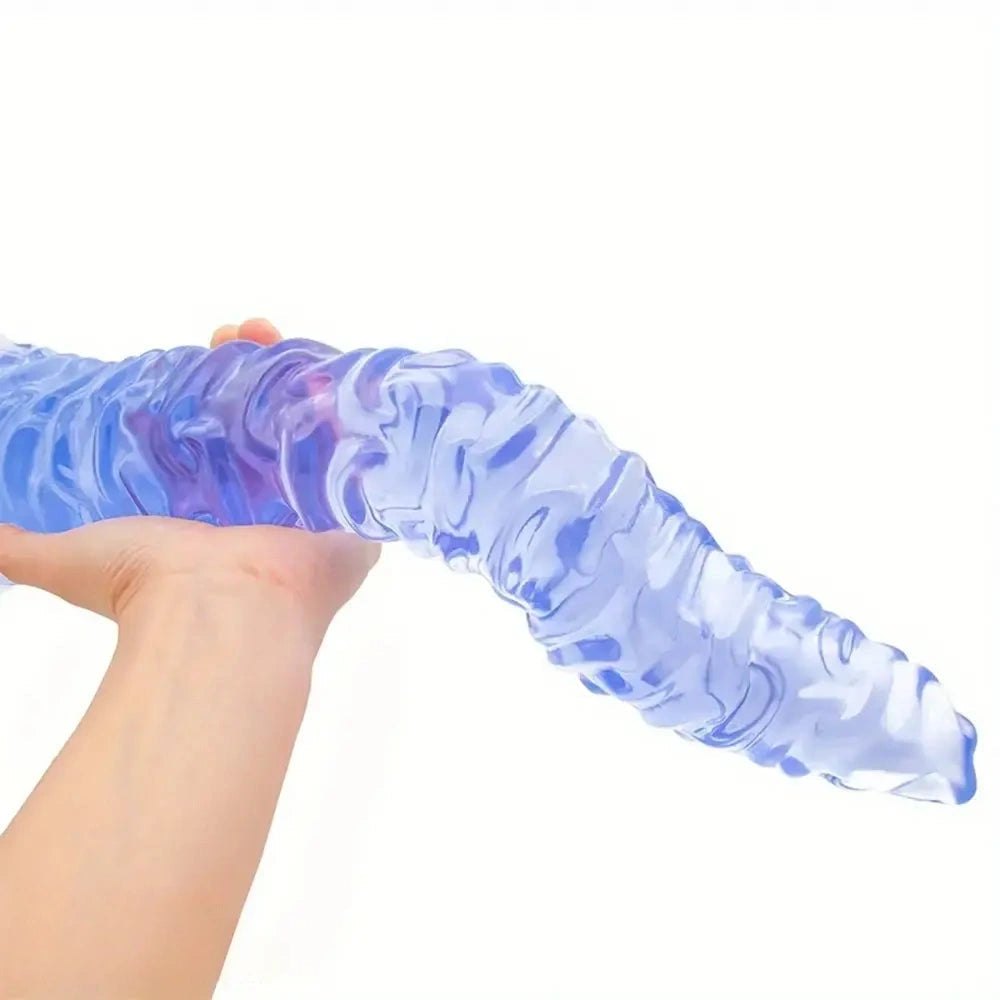 Purple ribbed tapered g-spot dildo