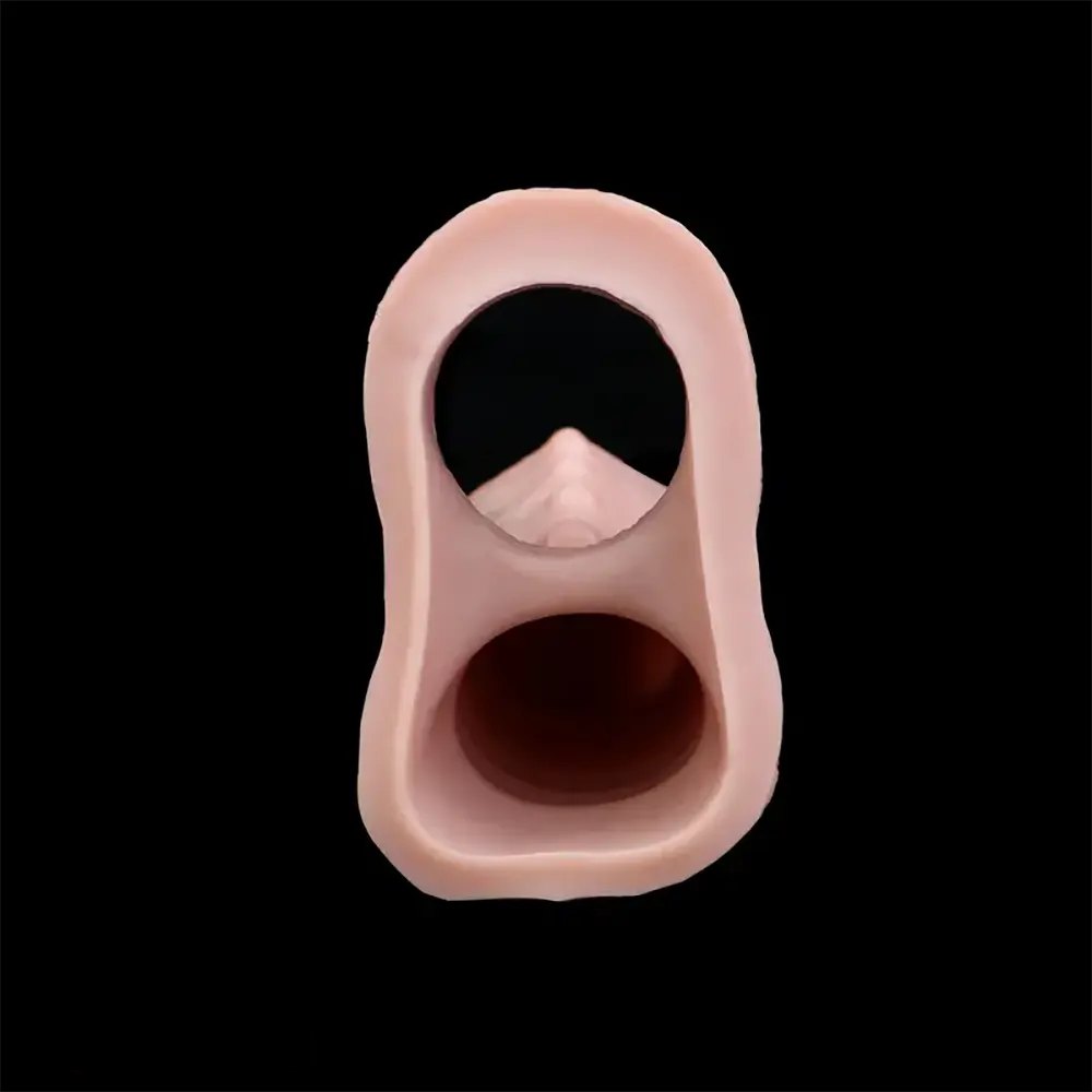 Flesh silicone ribbed penis sleeve, photo 12
