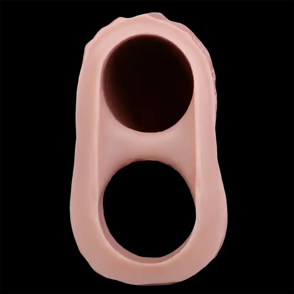 Flesh silicone ribbed penis sleeve, photo 13