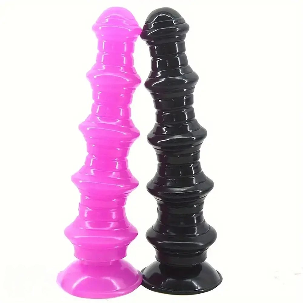Ribbed graduated PVC anal dildo, photo 1