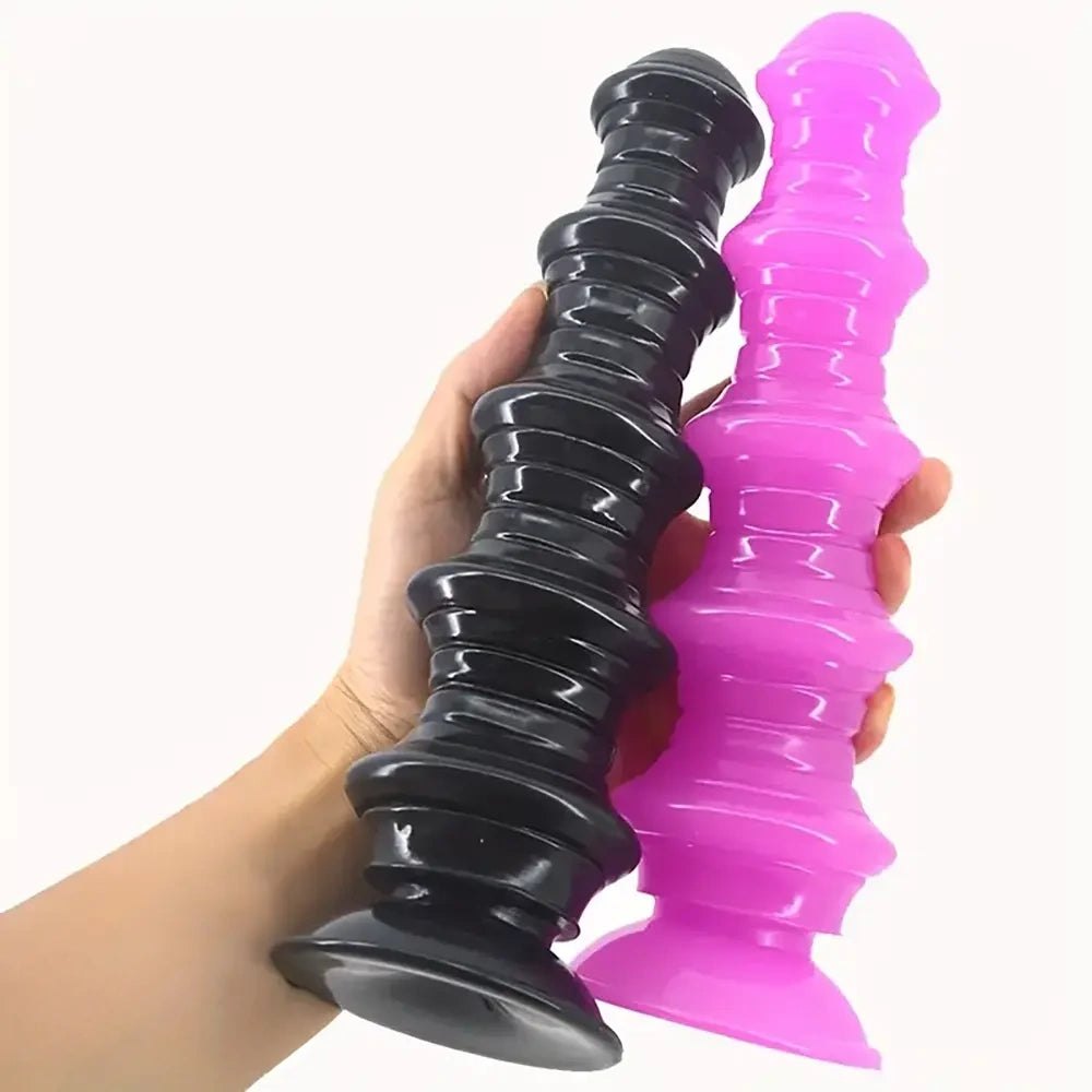Ribbed graduated PVC anal dildo, photo 3