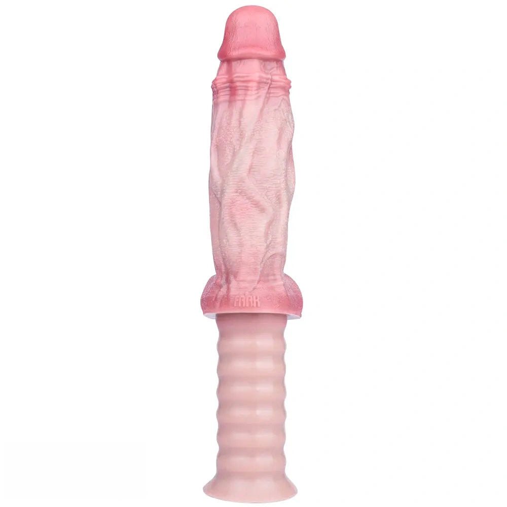 Flesh silicone dildo with ribbed handle, photo 8