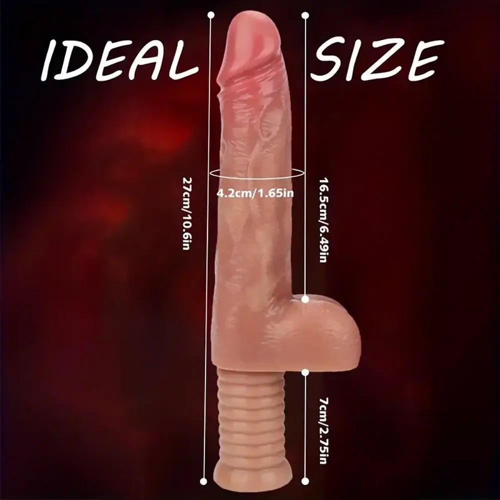 Flesh-tone realistic silicone dildo with ribbed handle, photo 2