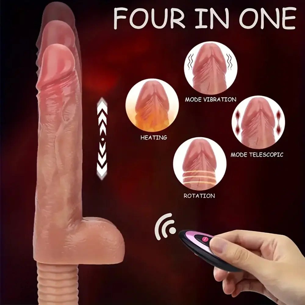 Flesh-tone realistic silicone dildo with ribbed handle, photo 5