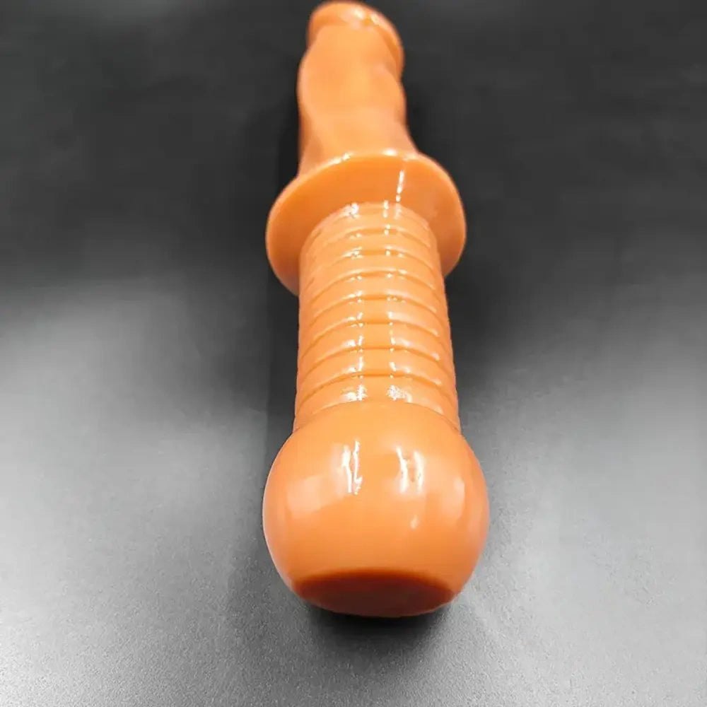 Realistic pvc dildo with ribbed handle, photo 2