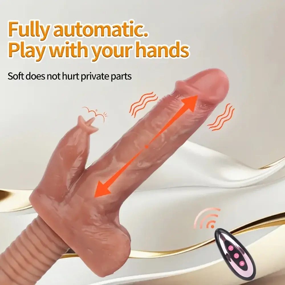 Flesh-tone silicone dildo with ribbed handle, photo 9