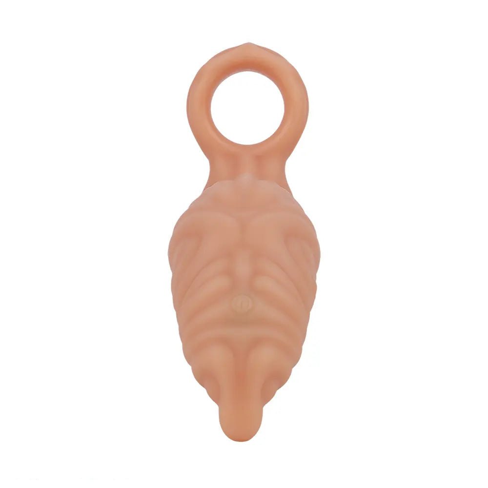 Flesh ribbed hollow cock sleeve, photo 13