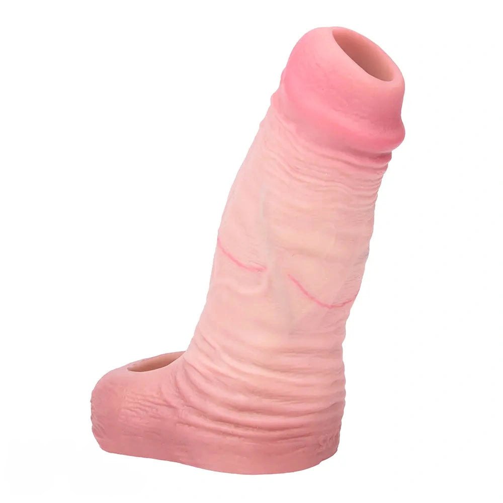 Blush tone ribbed hollow penis sleeve, photo 3