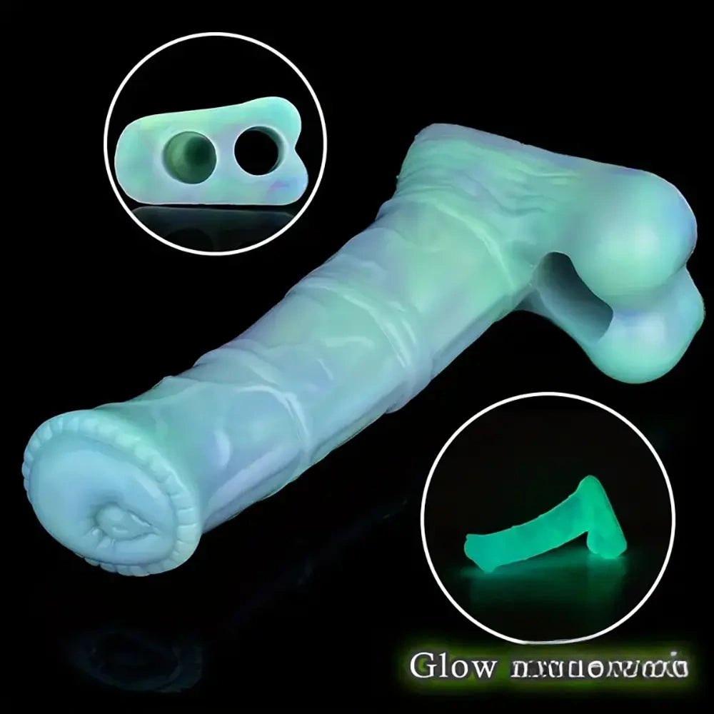 Colorful ribbed horse fantasy silicone dildo, photo 11