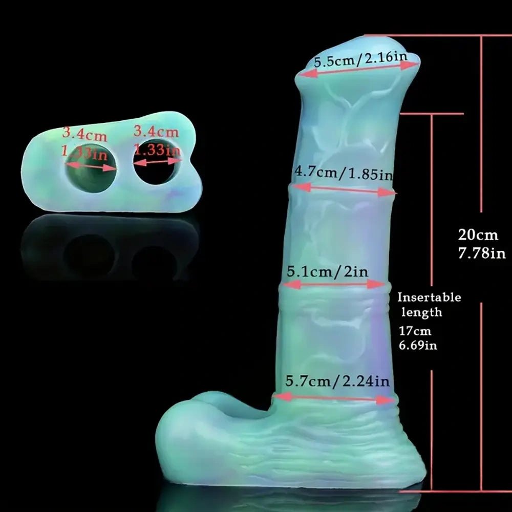 Colorful ribbed horse fantasy silicone dildo, photo 14