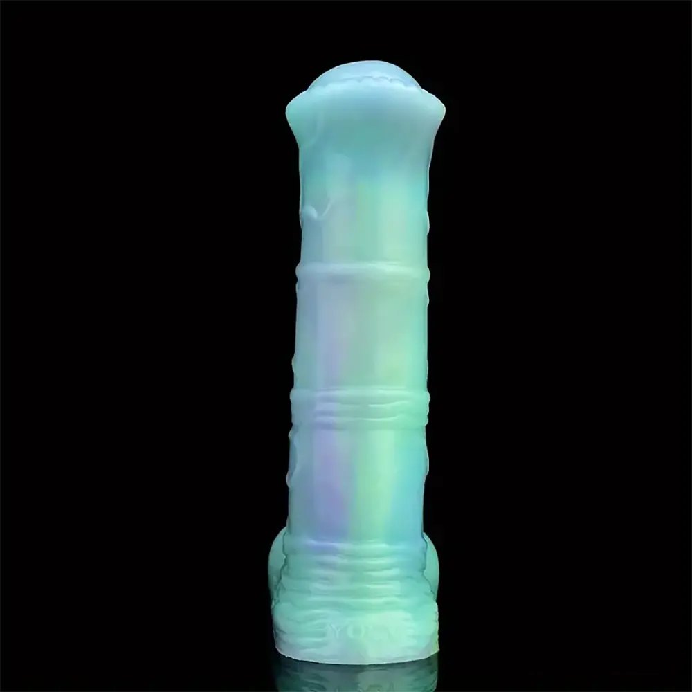 Colorful ribbed horse fantasy silicone dildo, photo 2