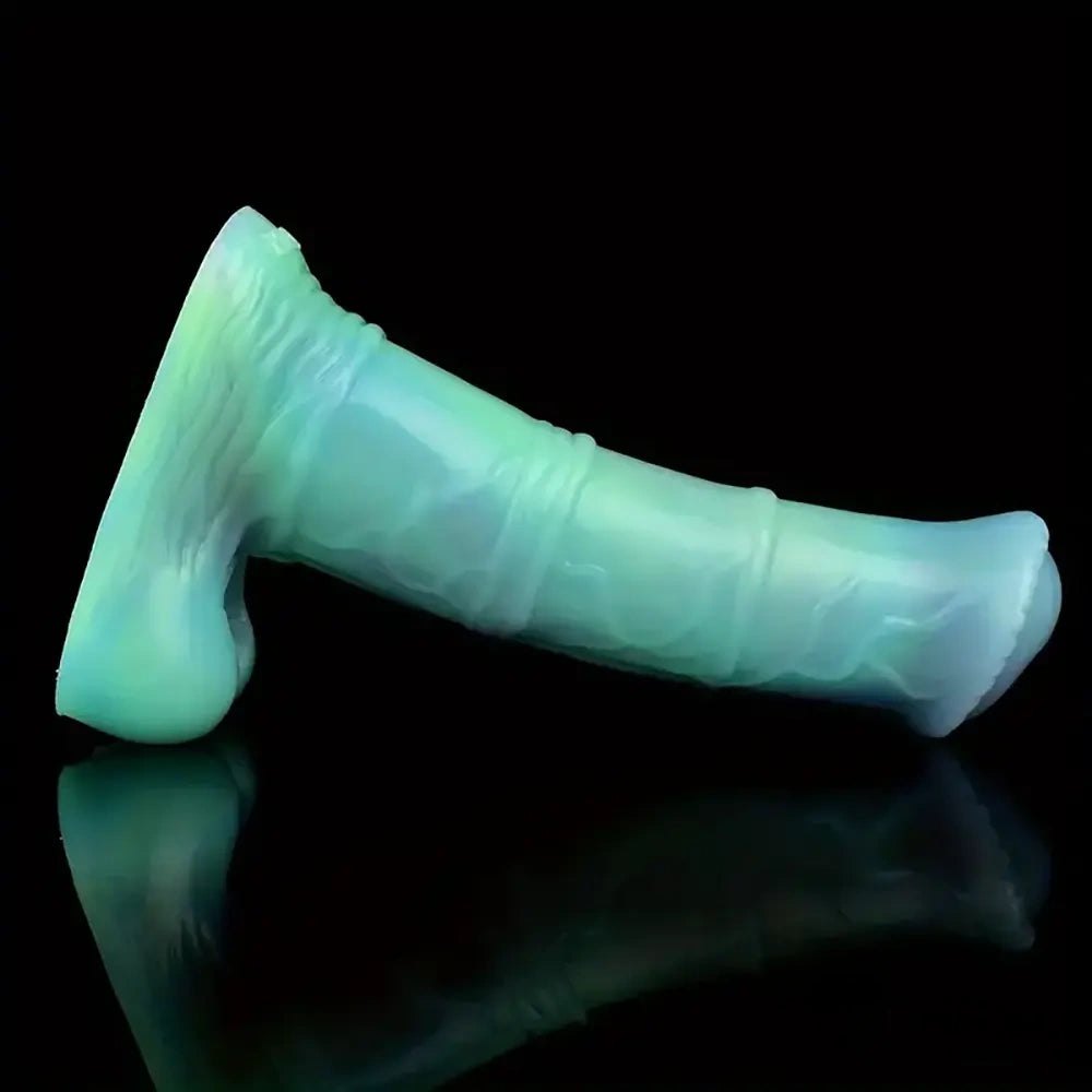 Colorful ribbed horse fantasy silicone dildo, photo 5