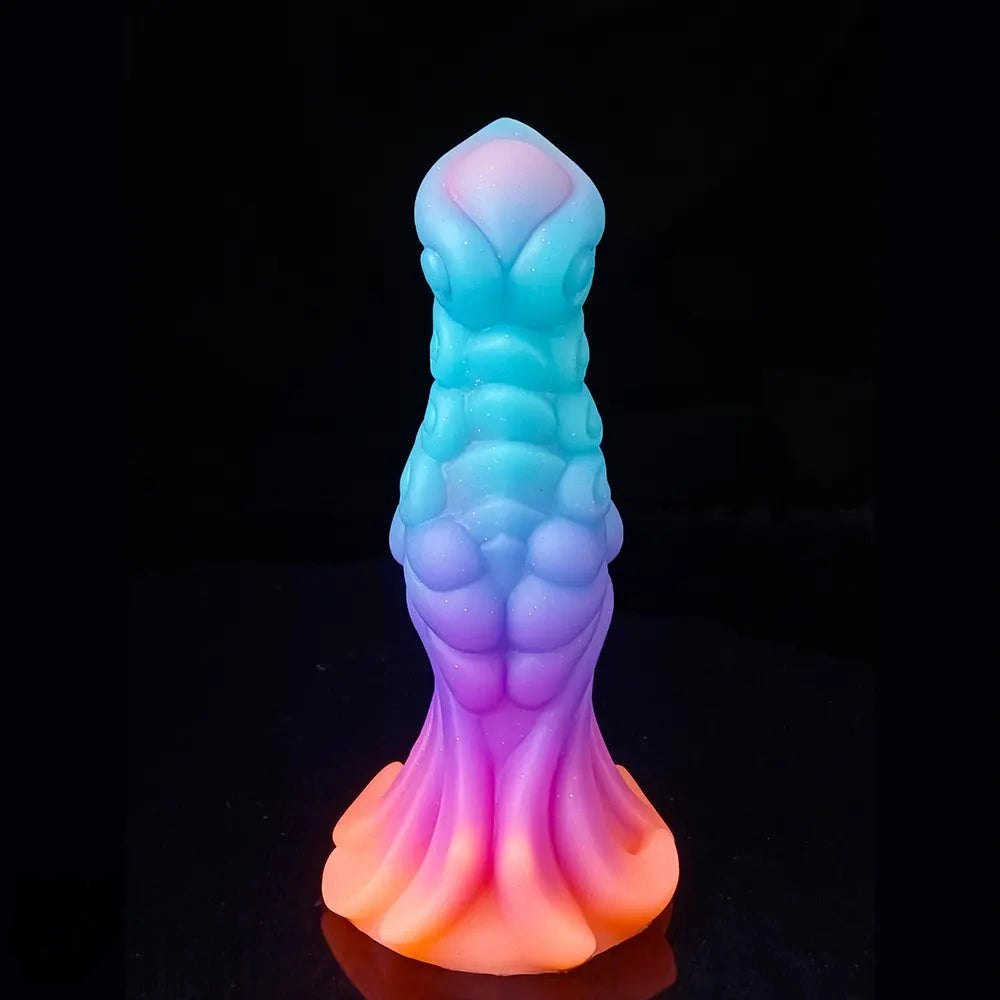 Gradient ribbed knot silicone animal dildo, photo 3