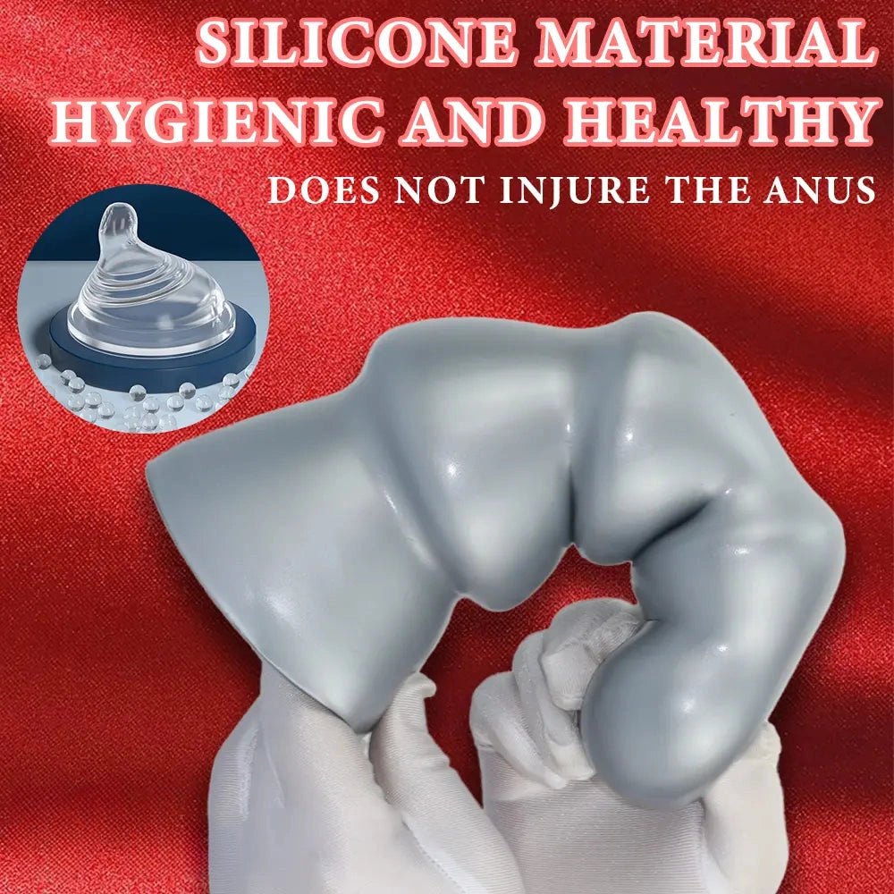 Metallic ribbed anal plug, photo 11