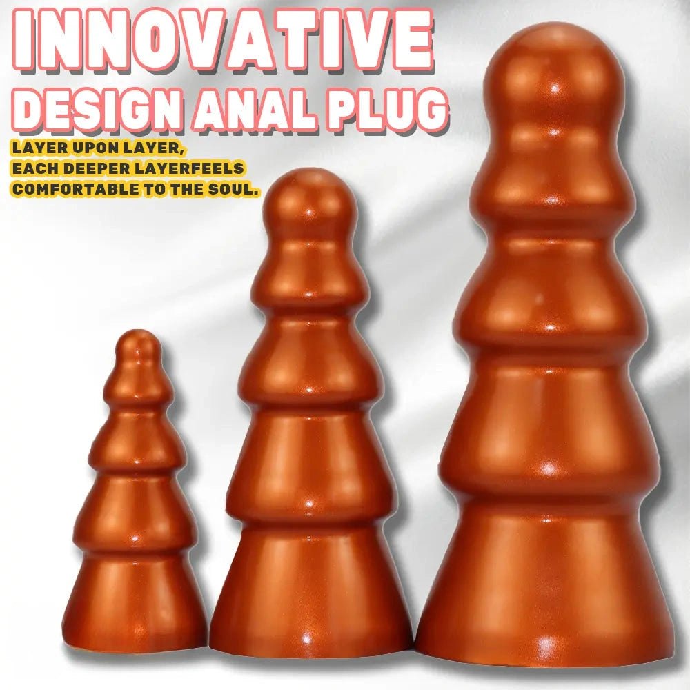 Metallic ribbed anal plug, photo 7