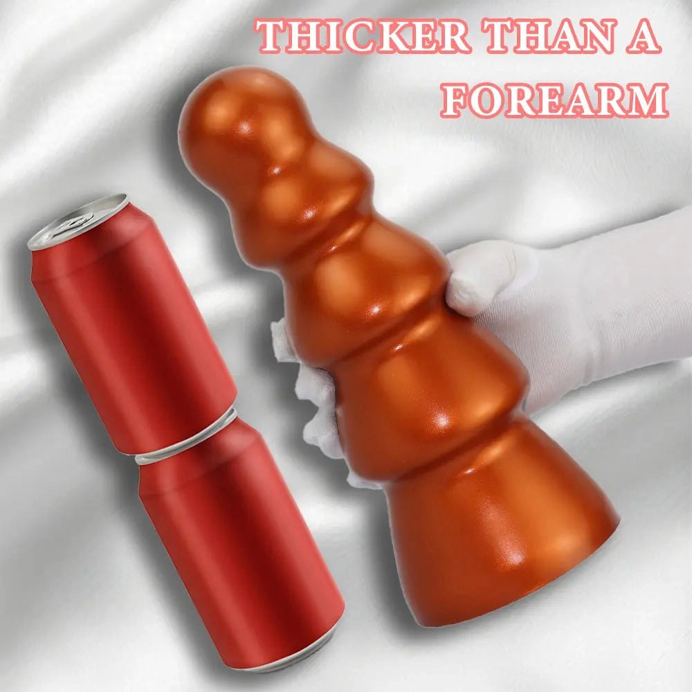Metallic ribbed anal plug, photo 8