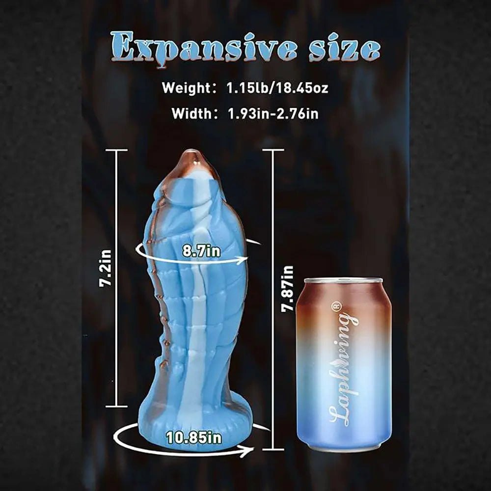 Ribbed alien fantasy silicone dildo, photo 5