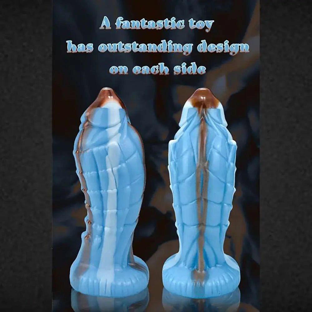 Ribbed alien fantasy silicone dildo, photo 6