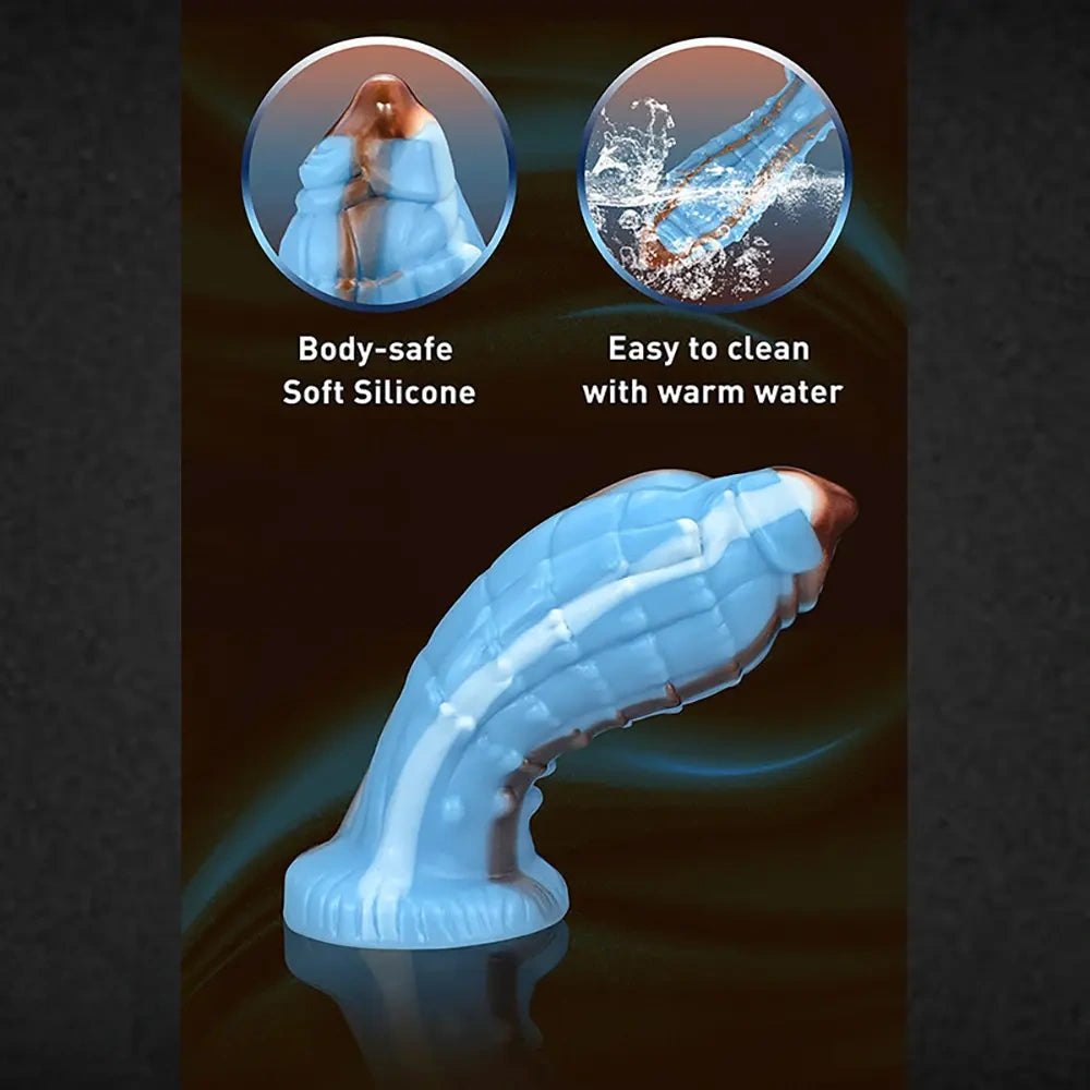 Ribbed alien fantasy silicone dildo, photo 8