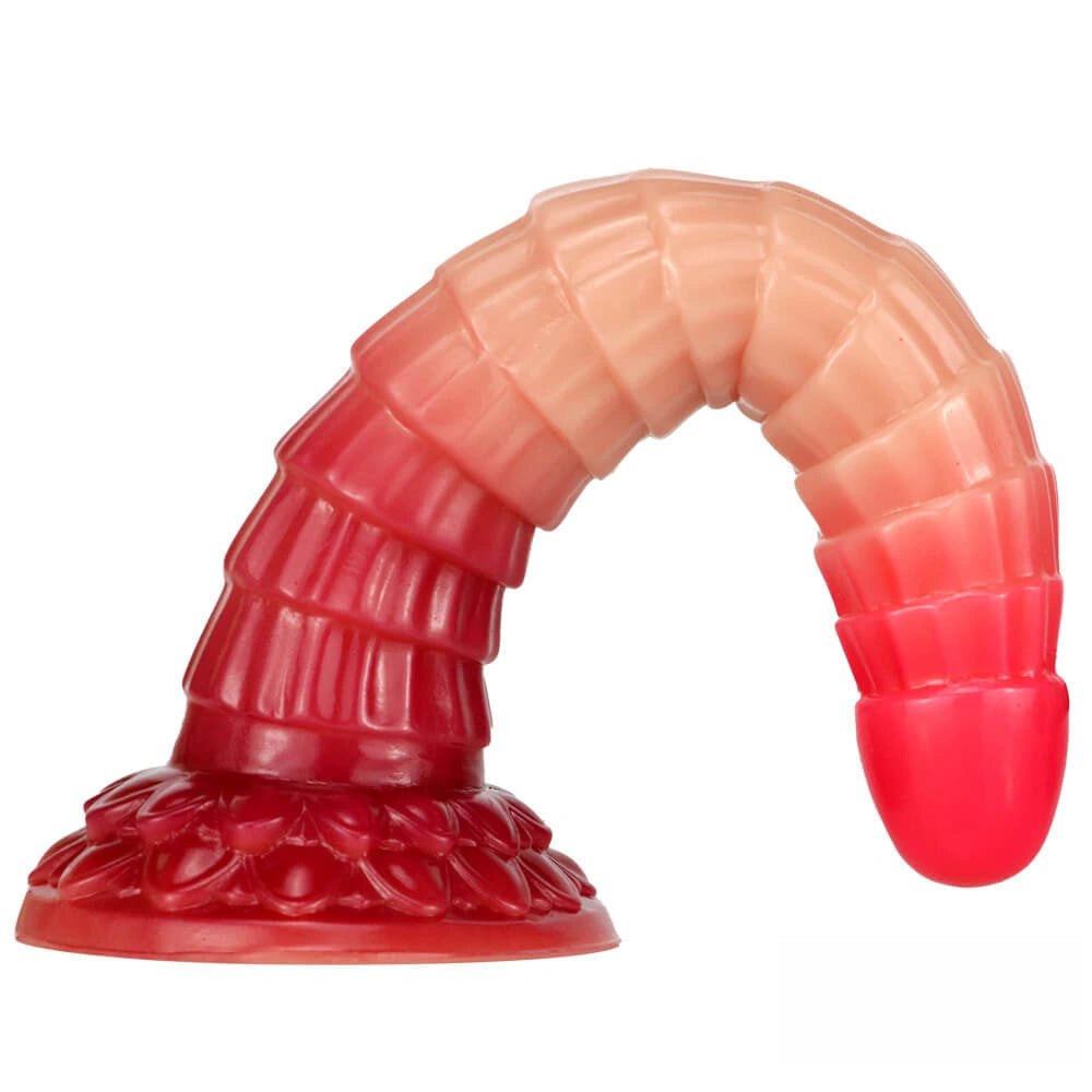 Ribbed ombre liquid silicone animal dildo, photo 4