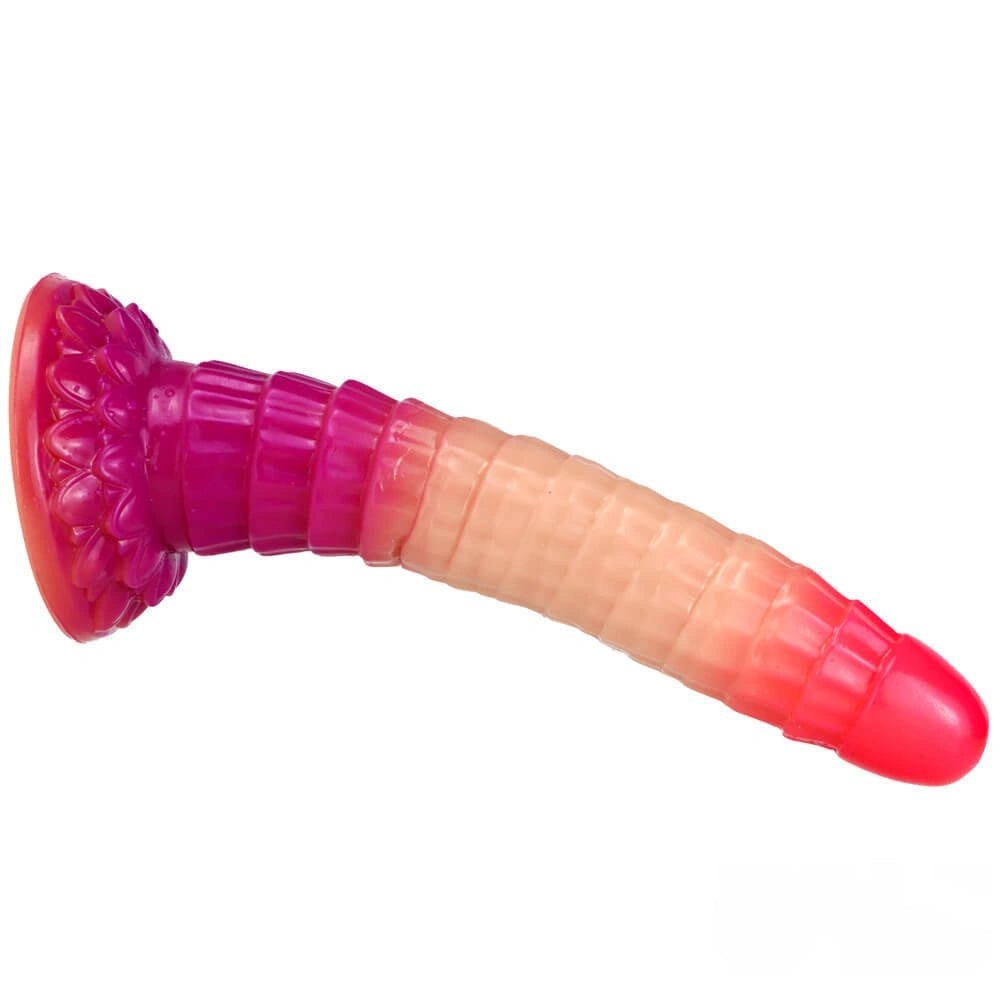 Ribbed ombre liquid silicone animal dildo, photo 9