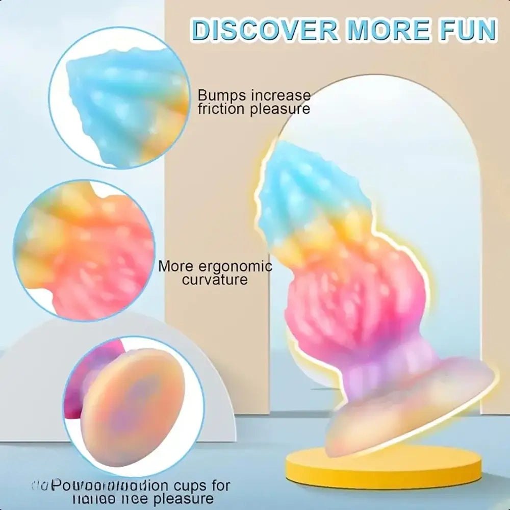 Pastel rainbow ribbed butt plug, photo 5