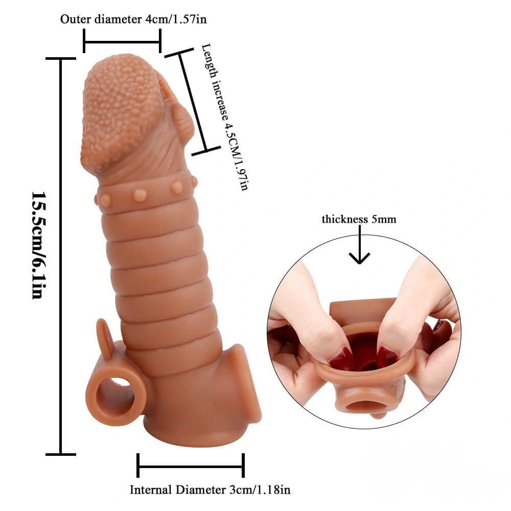 Flesh silicone penis sleeve, photo 4