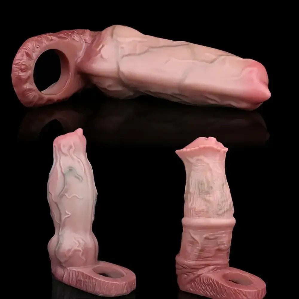 Flesh silicone penis extension sleeve, photo 3