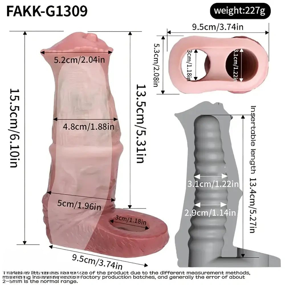 Flesh silicone penis extension sleeve, photo 7
