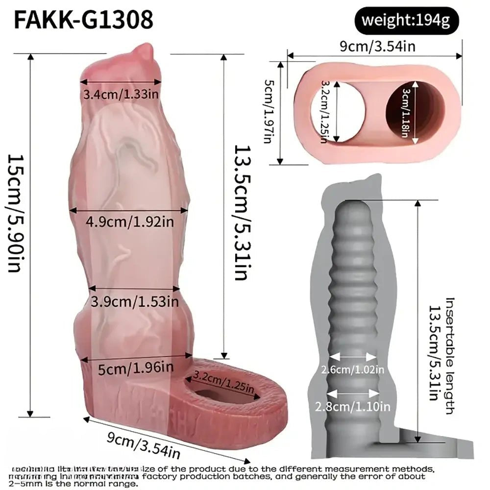 Flesh silicone penis extension sleeve, photo 8