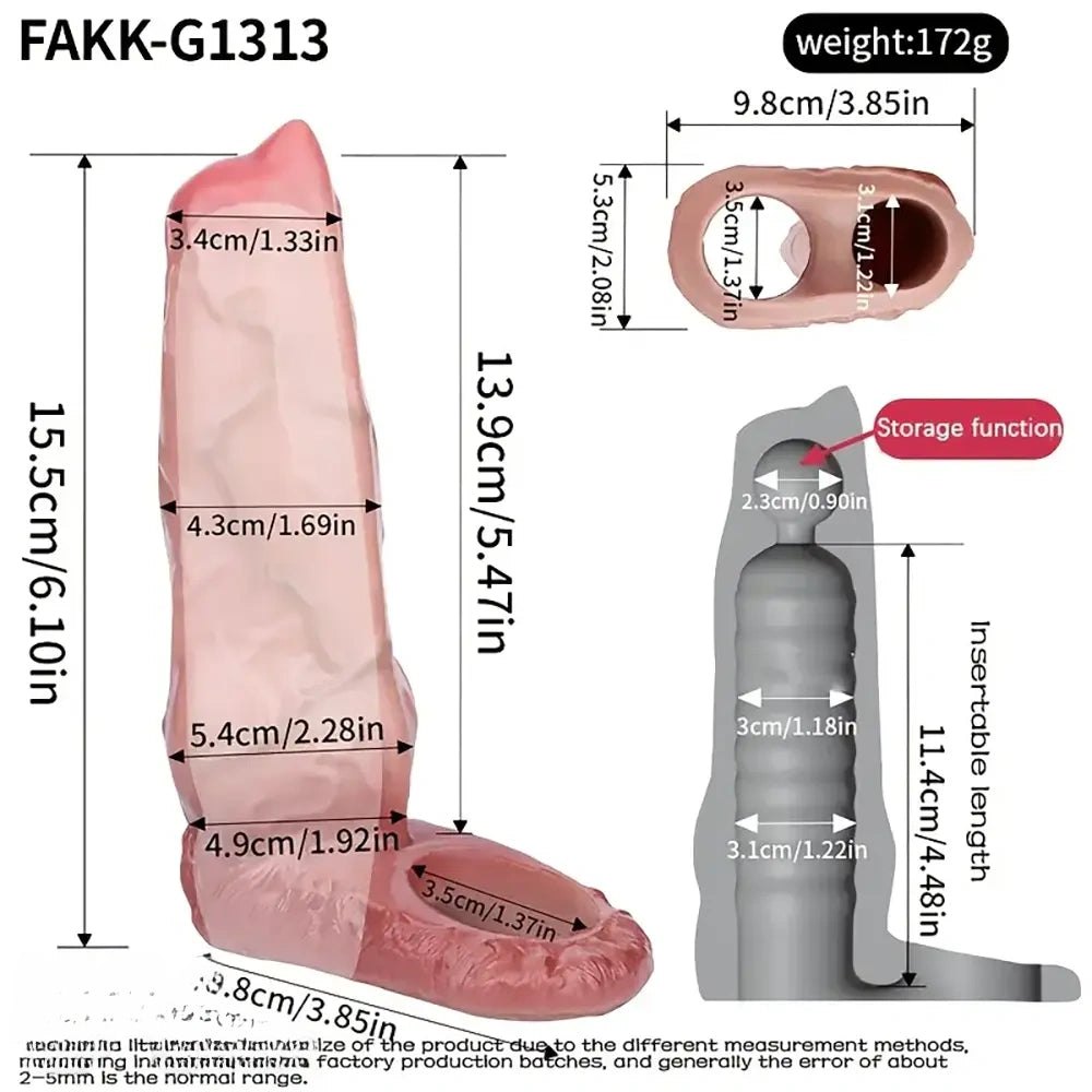 Flesh silicone penis extension sleeve, photo 9