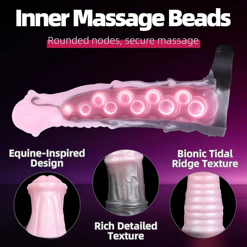 Ribbed pink-to-gray ombre dildo, photo 6
