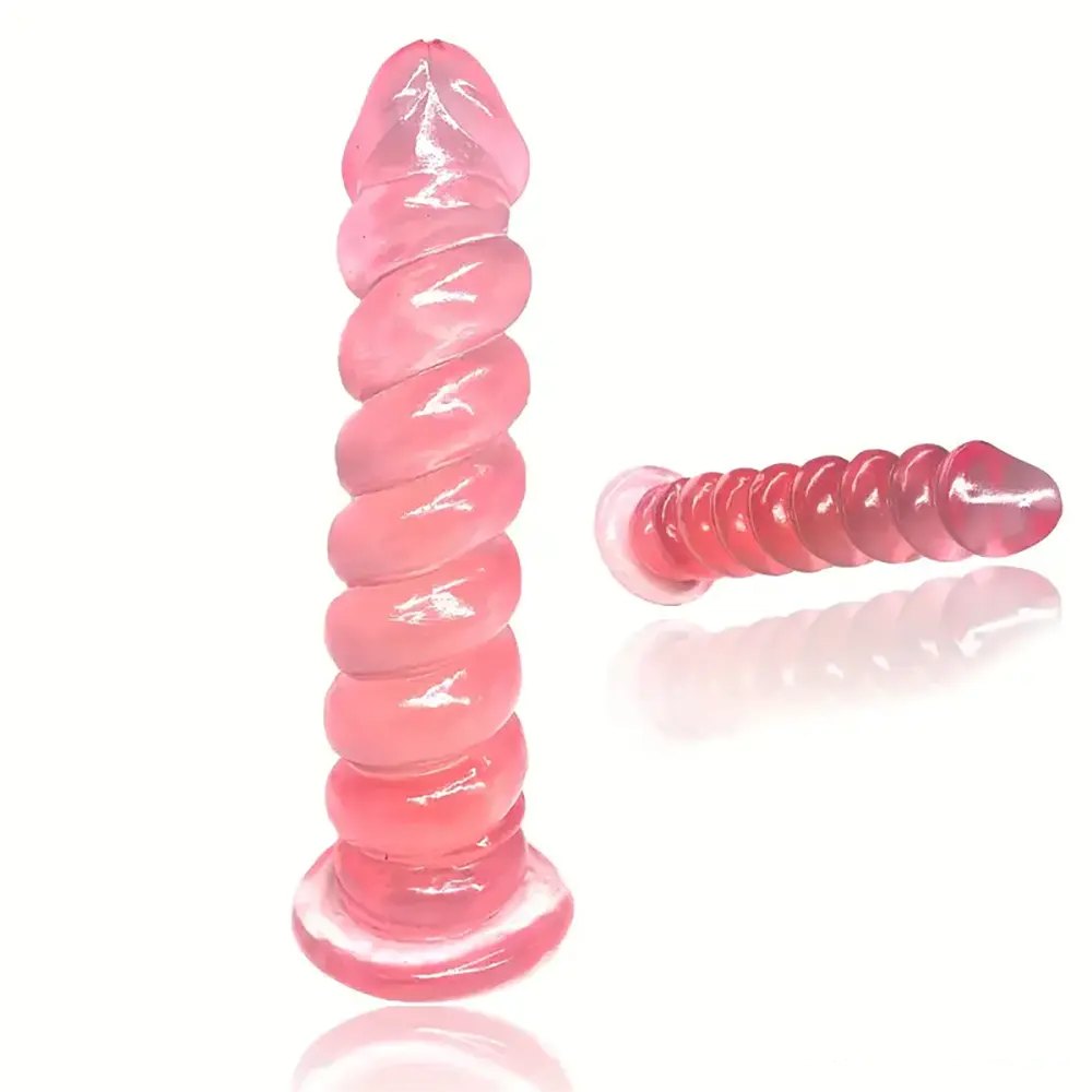 Ribbed pink tpe realistic dildo, photo 1
