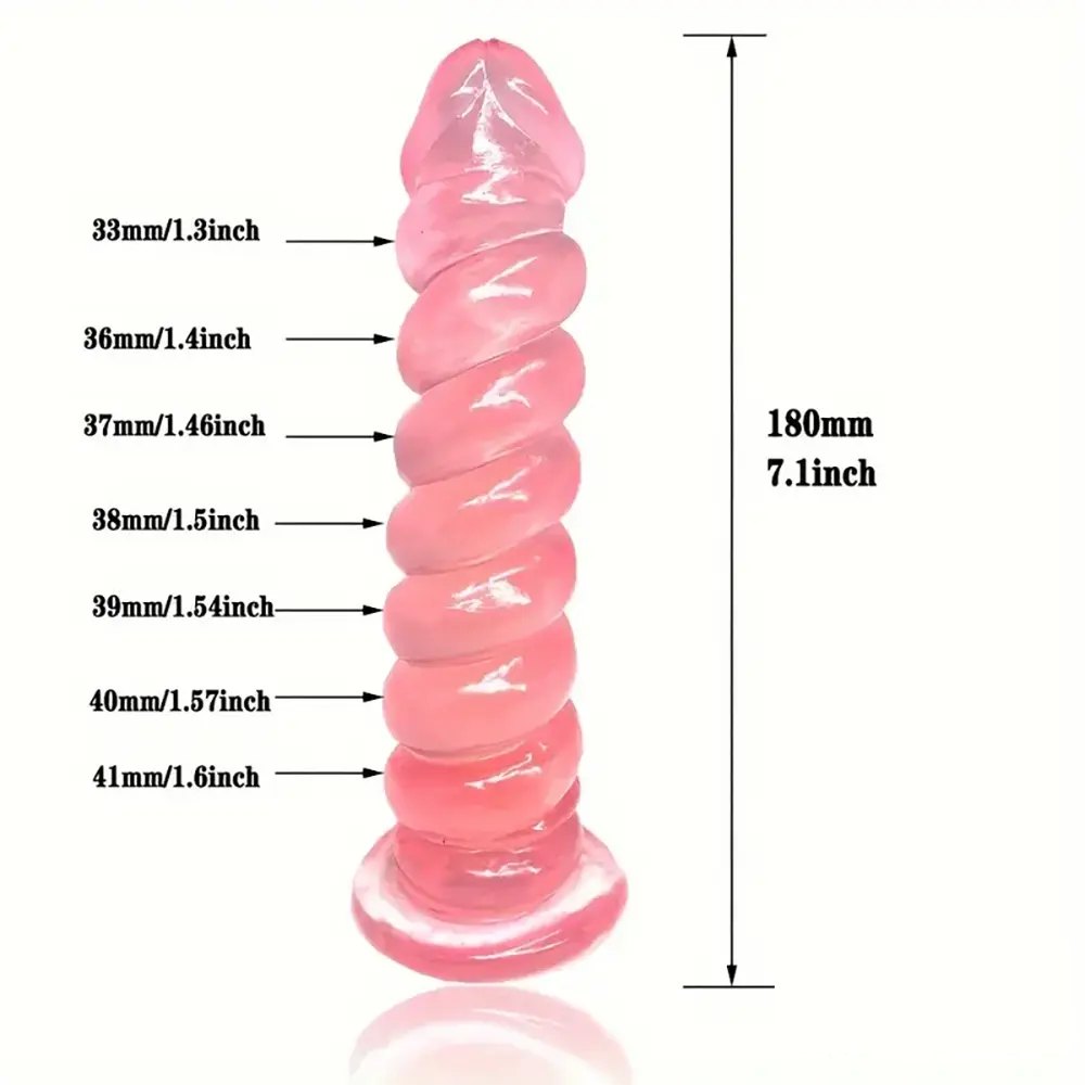 Ribbed pink tpe realistic dildo, photo 5
