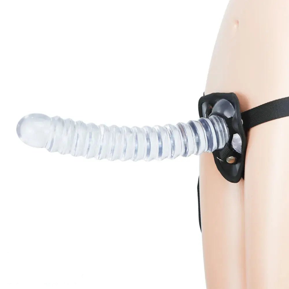 Ribbed pvc strap-on harness dildo, photo 6
