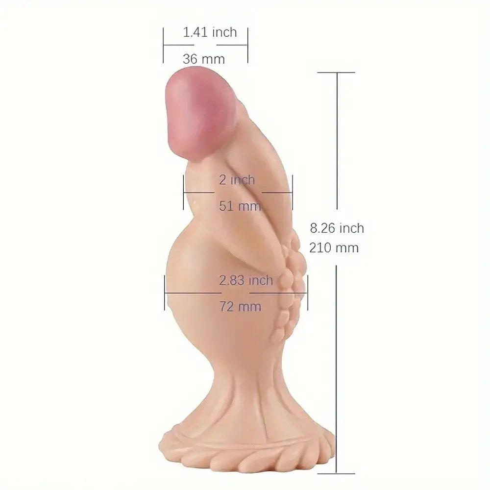 Flesh tone ribbed pvc suction cup dildo, photo 5