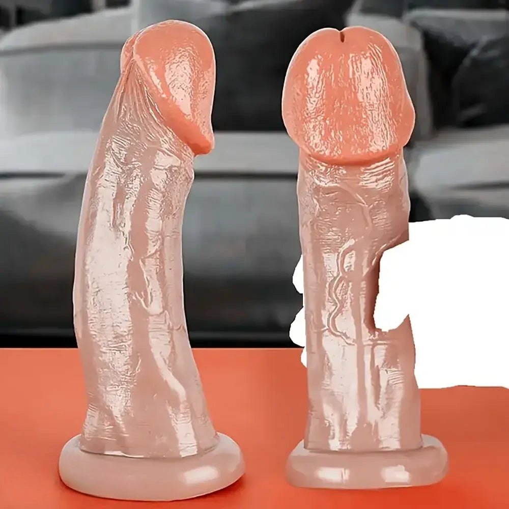 Brown ribbed realistic dildo, photo 6