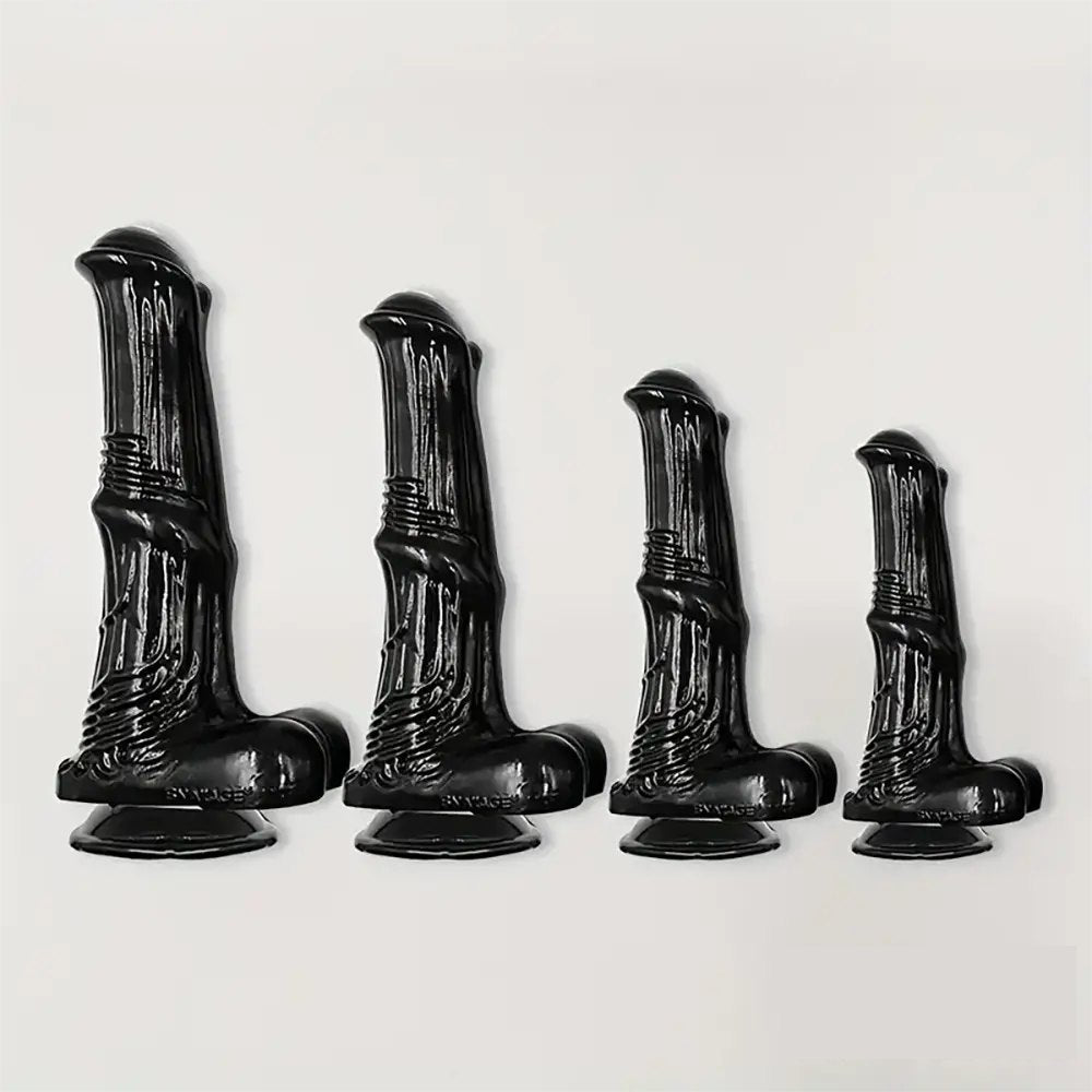 Ribbed realistic dildo with flared head in four sizes, photo 10