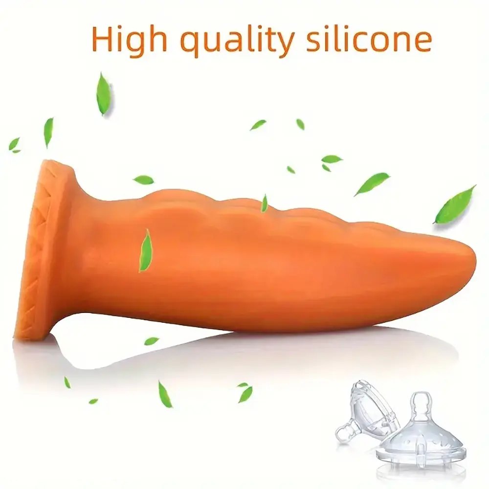 Ribbed golden silicone anal plug, photo 10
