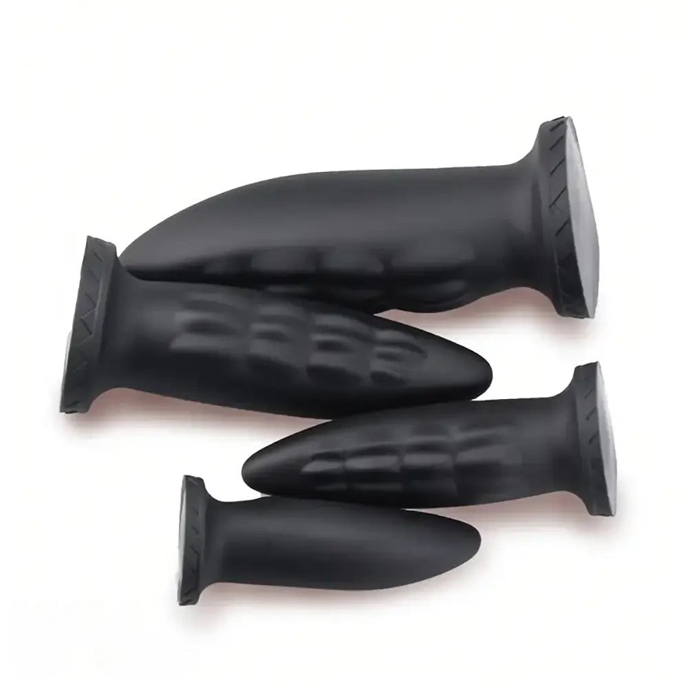Ribbed golden silicone anal plug, photo 3