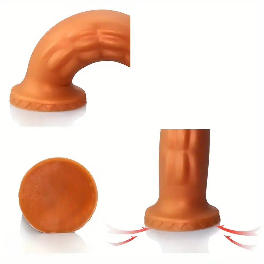 Ribbed golden silicone anal plug, photo 9