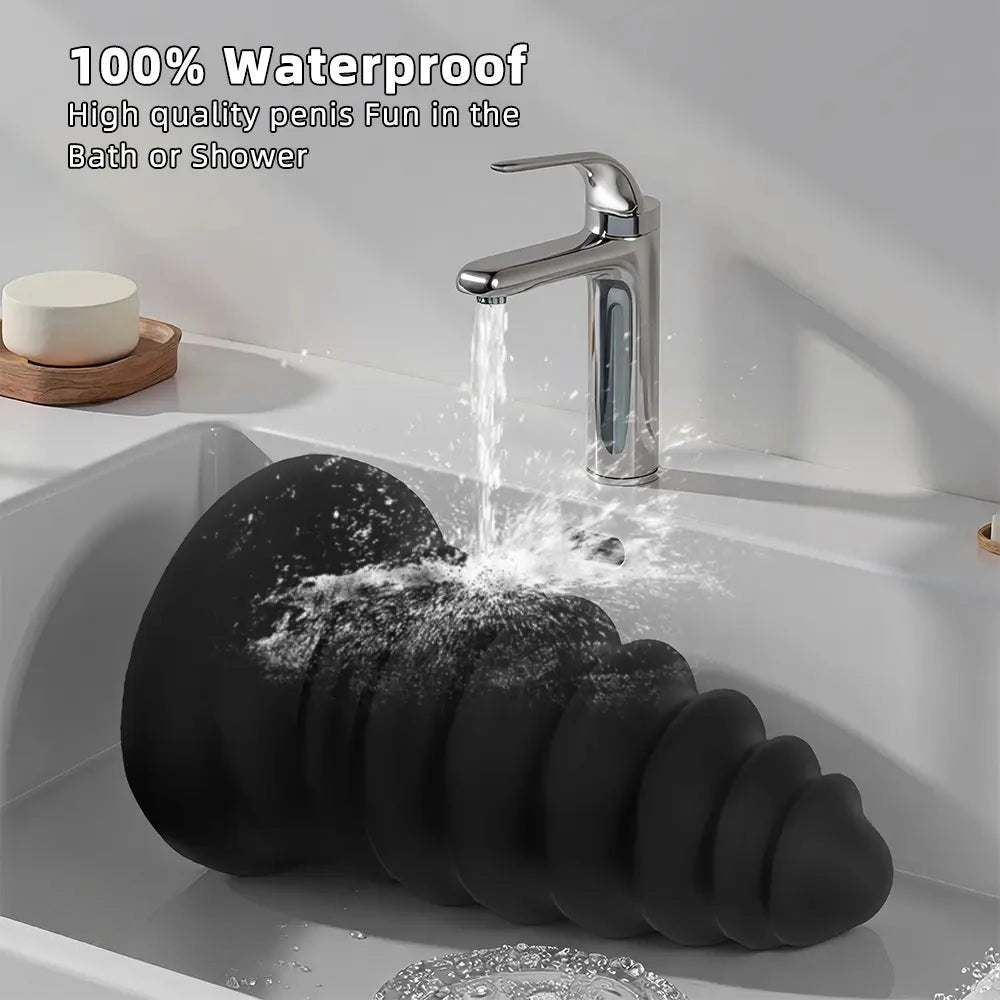 Black ribbed silicone anal plug, photo 8
