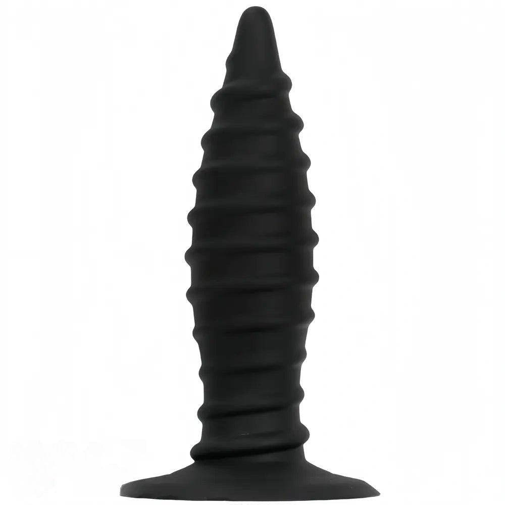 Ribbed silicone anal plug, graduated cone shape, photo 14
