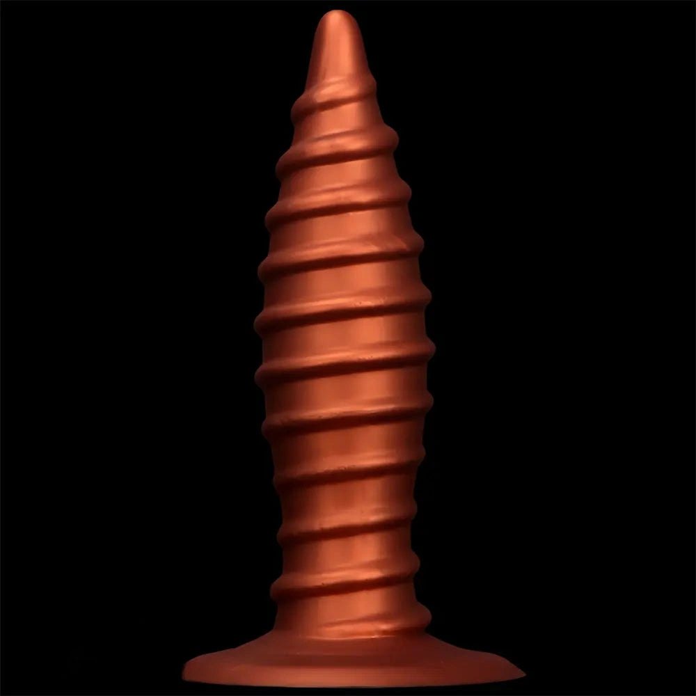 Ribbed silicone anal plug, graduated cone shape, photo 15