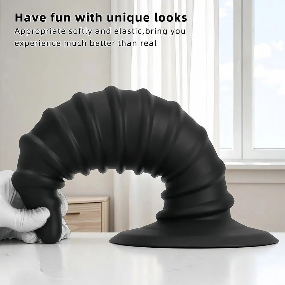 Ribbed silicone anal plug, graduated cone shape, photo 5