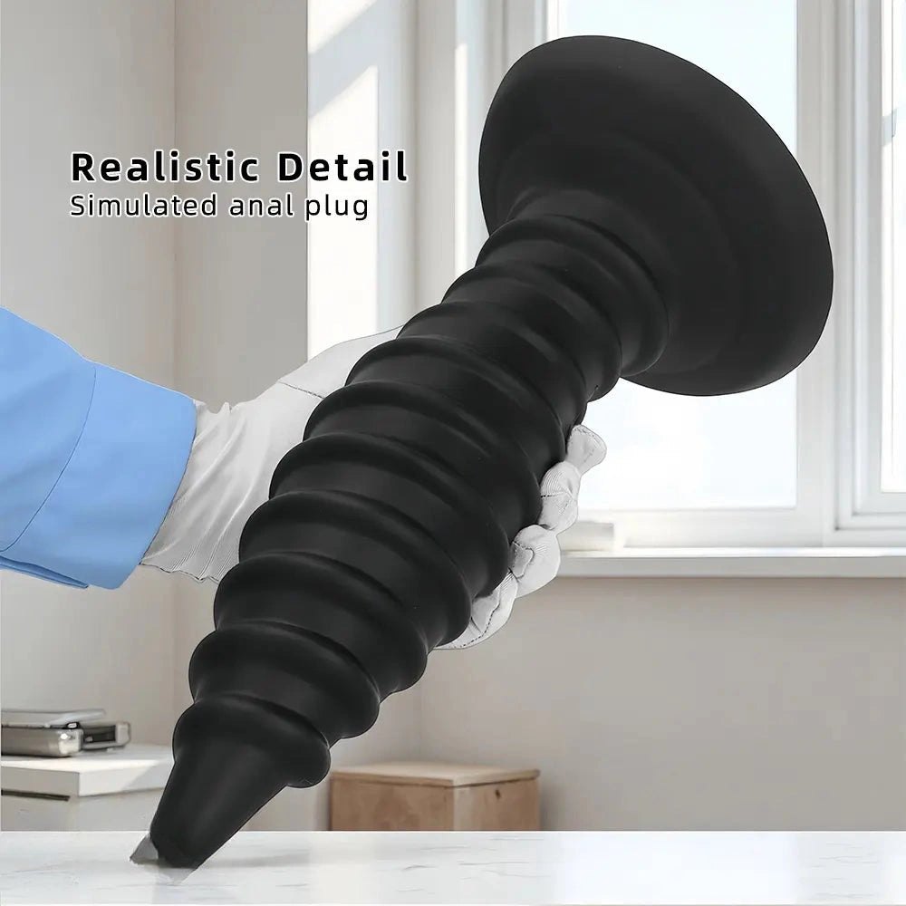 Ribbed silicone anal plug, graduated cone shape, photo 7